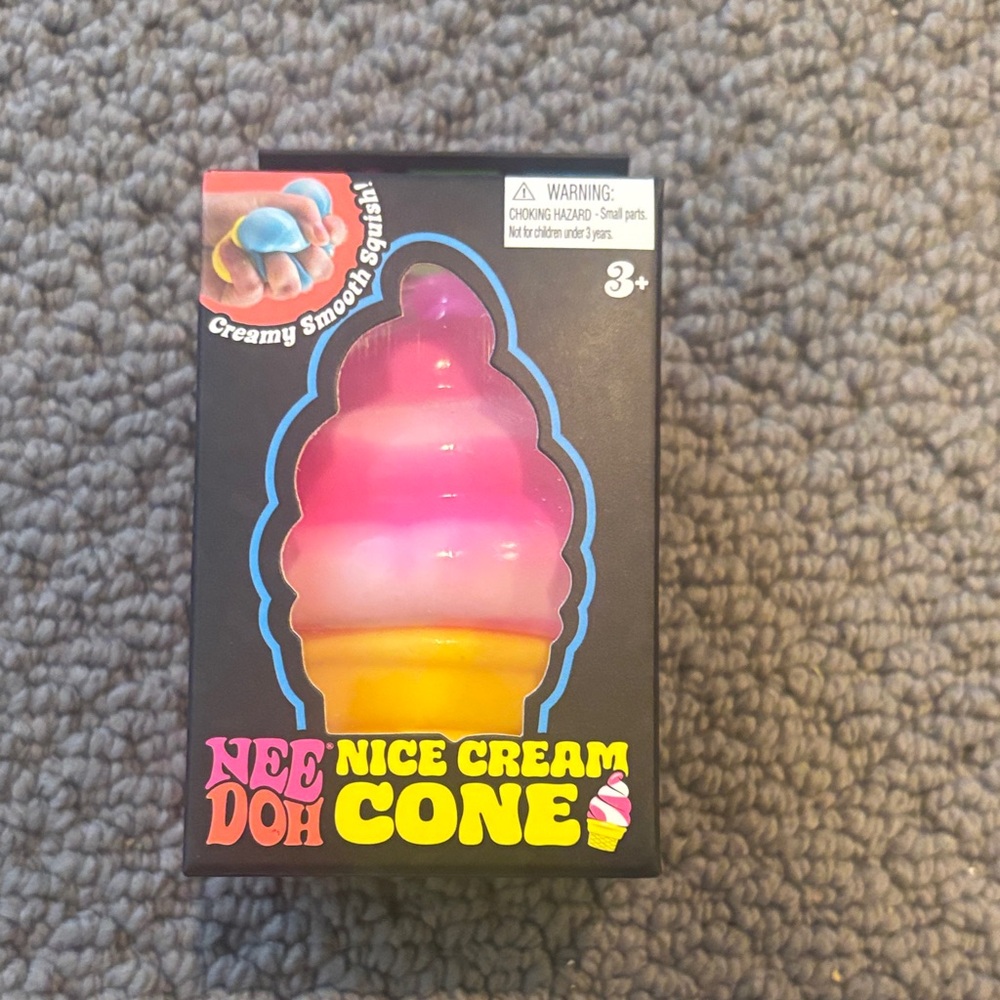 Needoh viral Nice Cream Cone Kids Toy - Pink, White & Yellow Squishy